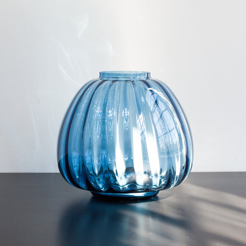 PUMPKIN VASE MEDIUM - STEELBLUE